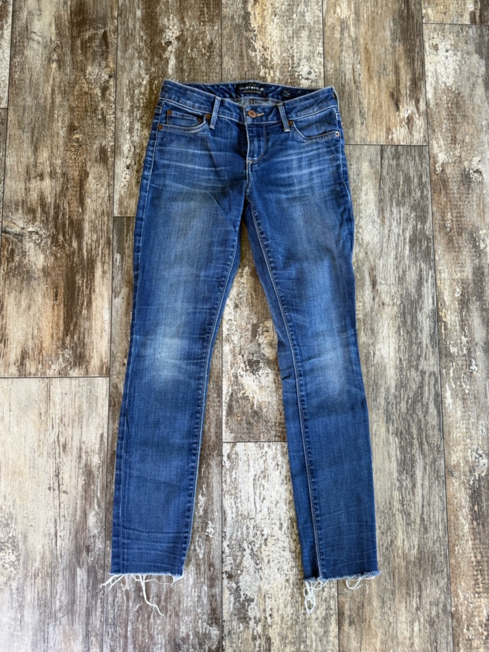 Lucky brand Lolita skinny jeans raw hem orta premium 00/24 ankle